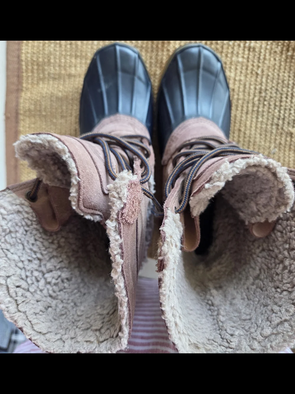 Pacific Trail Women’s Tan Brown Waterproof Duck Boots with Sherpa Lining